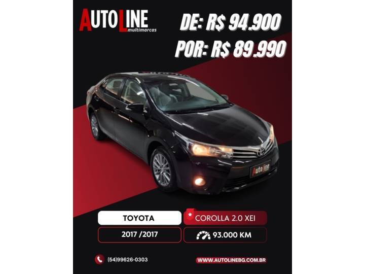 TOYOTA - COROLLA - 2017/2017 - Preta - R$ 89.990,00